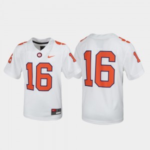 Youth White Clemson Tigers #16 Football Untouchable Jersey 855639-903