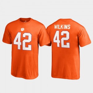 Youth Christian Wilkins Orange Clemson Tigers #42 Name & Number College Legends T-Shirt 553067-958