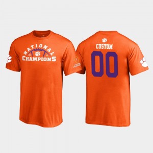 Youth Custom Orange Clemson Tigers #00 Pylon 2018 National Champions T-Shirt 556432-231