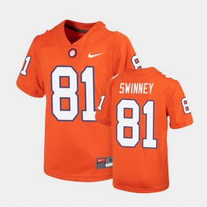 Youth Drew Swinney Orange Clemson Tigers #81 Replica Untouchable Jersey 385070-614