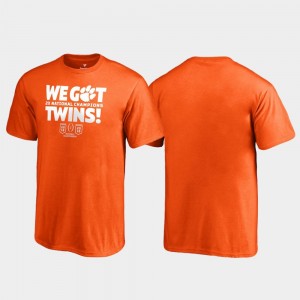 Youth Orange Clemson Tigers We Got Twins College Football Playoff 2018 National Champions T-Shirt 511825-896